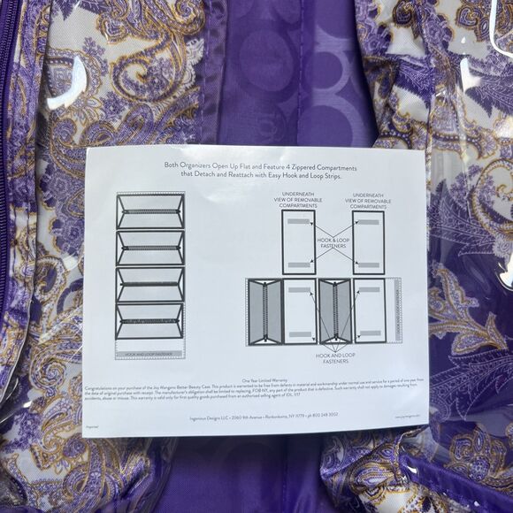 Joy Mangano Beauty Case Travel Organizer Bag Paisley NEW Storage Home Gifting - Picture 10 of 11